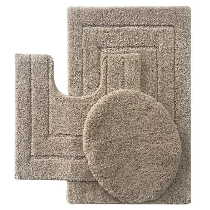Ensemble de tapis de salle de bain 3 pièces Ben & Jonah Clearwater - Beige 