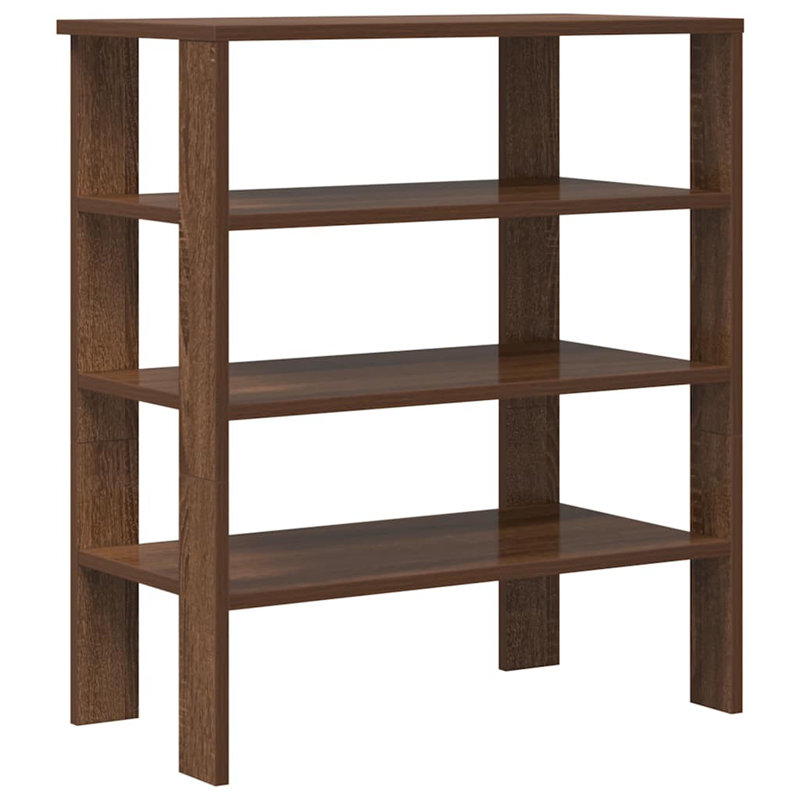 6 Pair Shoe Rack, Brown Oak