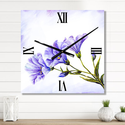 Blue Wildflowers - Traditional Wall Clock