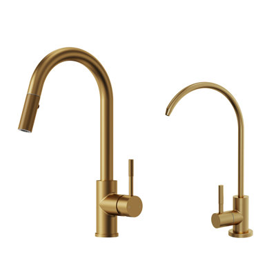 Ensemble de robinet de cuisine double - robinet rétractable et robinet à eau par osmose inversée pour évier de cuisine