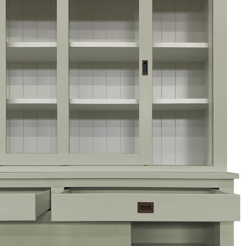 Antione Display Cabinet, Pebble Grey/Antique Bronze