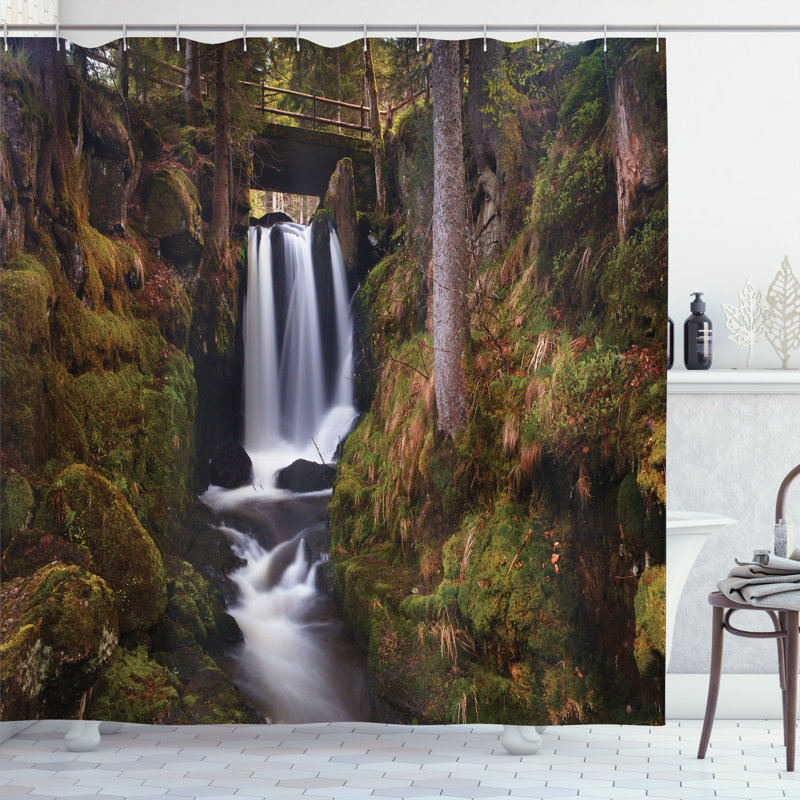 Shower Curtain with Hooks Included, 70"H x 69"W