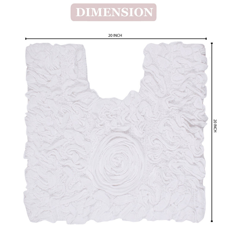 Schoenberger 100% Cotton Contour Bath Mat 20"x20", White