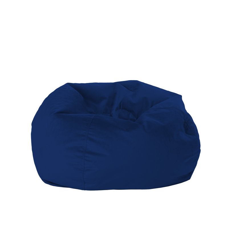 Factory Direct Partners 30 inch Round Velvety Bean Bag for Kids and Teens, Navy Microfiber