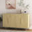 Wood Modern Buffet Cabinet With Storage, Fluted Sideboard With Adjustable Shelves, Credenza, Accent Console Table