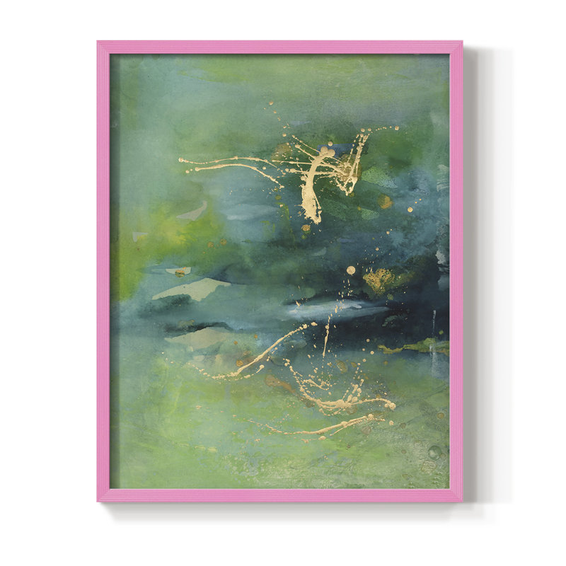 «Peaceful Diptych II», reproduction encadrée - bois massif, Cadre photo rose simple, H 10 po x l 8 po