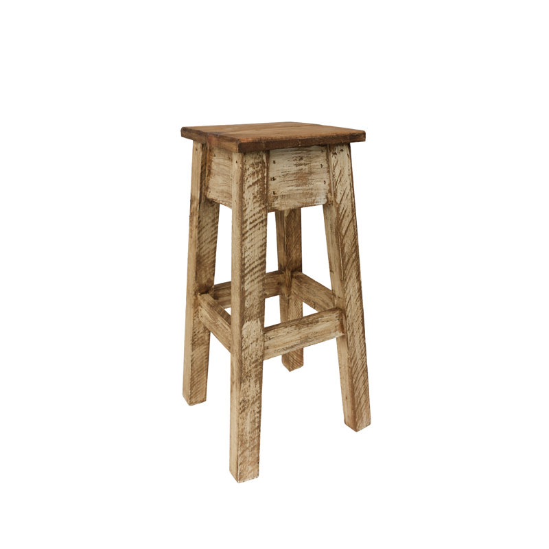 Tabouret en bois Finn, Brun / Beige