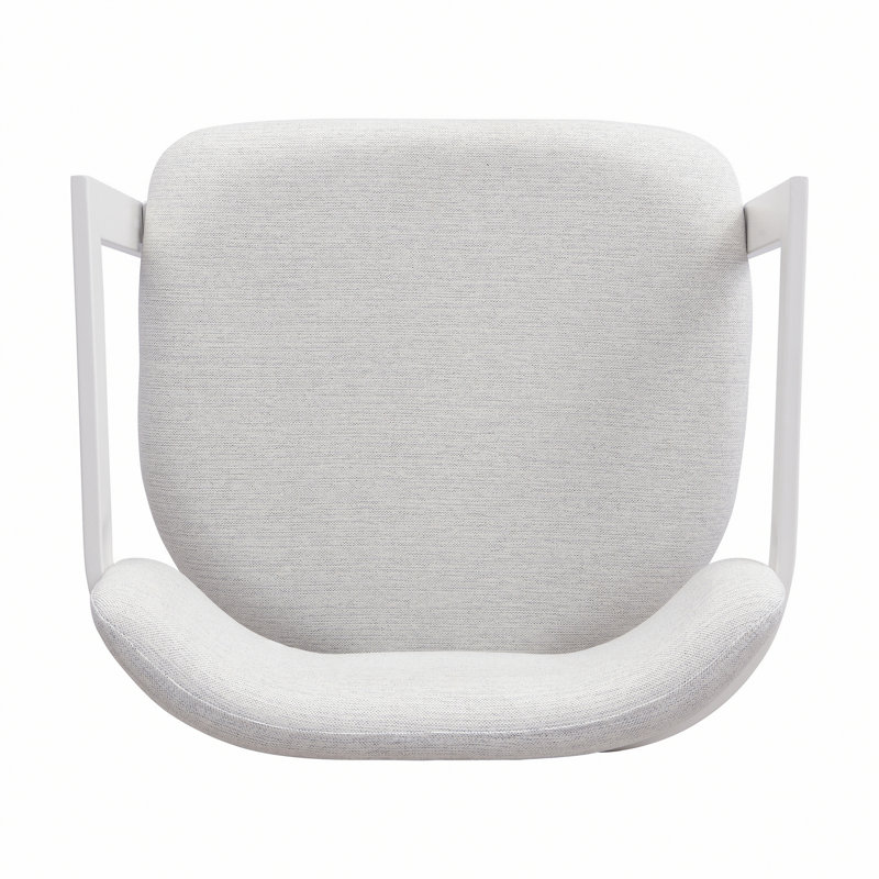 Ensemble de 2 chaises de salle à manger rembourrées avec structure en métal, Blanc, White