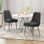 Ensemble de 2 chaises de salle à manger, tissu gris texturé lisse sans accoudoirs