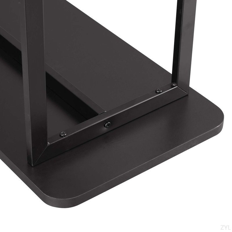 71" Console Table With Shelf, Black