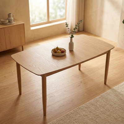 Table de salle à manger extensible Clift SCAN pour 6-8 personnes, 70,87 "/ 86,22", chêne laqué