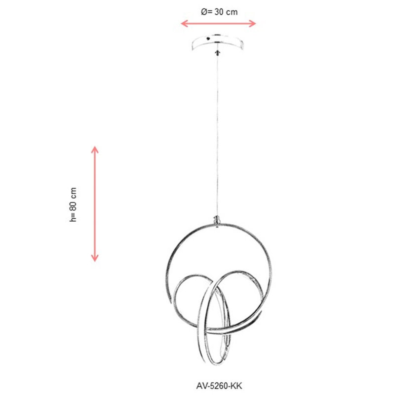 Luminaire suspendu géométrique 1 lumière DEL, Argent