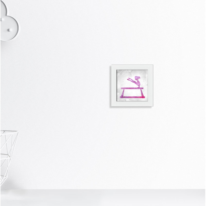 Gymnastique 3, impression sur papier, H 8 po x l 8 po x P 0,63 po, Cadre blanc