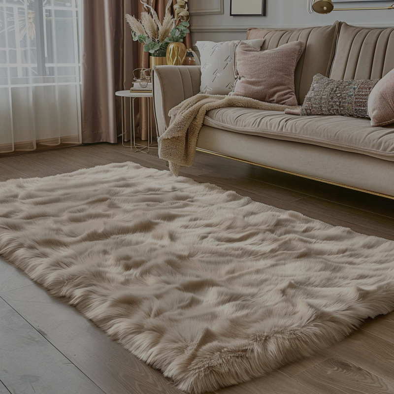 Tapis brun clair en polyester tissé à la machine Jefferey, Tapis de couloir 1 pi 11 po x 8 pi 1 po