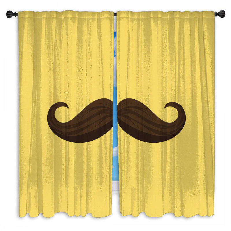 Rideau de fenêtre brun avec moustache frisée et obscurcissant - 2 panneaux, Room Darkening, 112in x 78in - 2 panels
