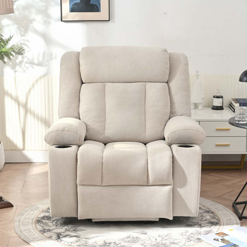 Fauteuil inclinable électrique Power Lift avec 2 porte-gobelets, poches latérales, télécommande (, Gris clair