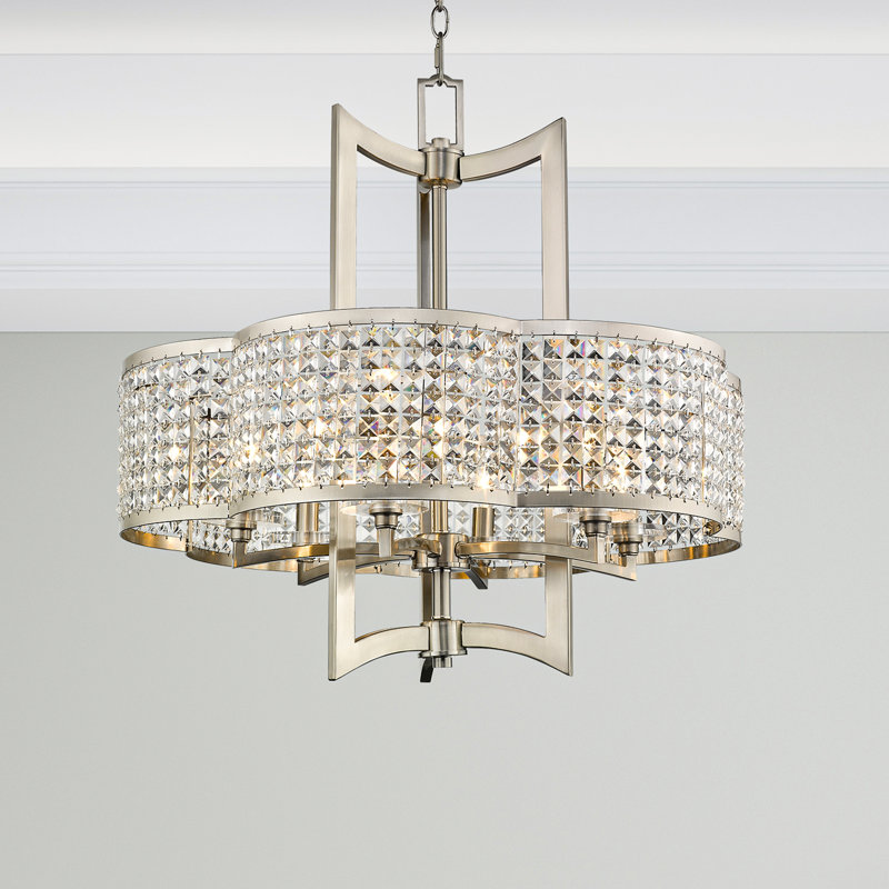 Lustre à 6 lumières Belisle, Nickel brossé