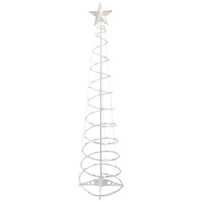 6ft LED Lighted Spiral Cone Tree Outdoor Christmas Decoration Warm White Lights