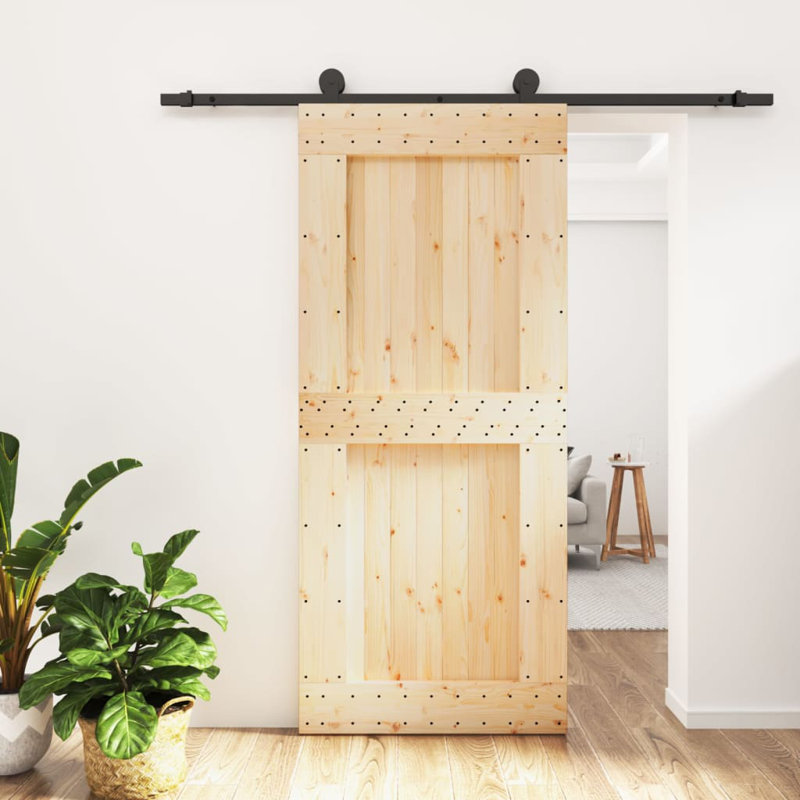 Porte coulissante avec quincaillerie Vidaxl, 35,4 po x 82,7 po