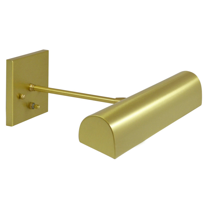 Classic Dimmable Wall Mounted Picture Light, Polished Brass, 4.5" H x 14" W x 9.25" D