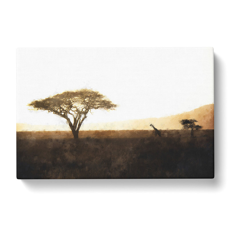 Giraffe In Tanzania Painting - Wrapped Canvas, 35cm H x 50cm W x 3cm D