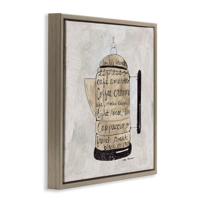 Antique Coffee Kettle Framed Floater Canvas Wall Art, design by Carol Robinson