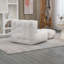 Chaise sans accoudoirs en velours avec repose-pieds-1003410347