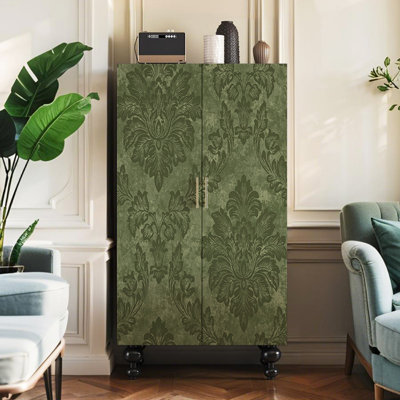 American Retro Painted Green Wardrobe by Canora Grey