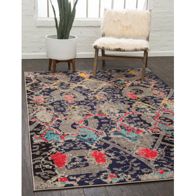 Lonniet Washable Abstract Indoor Rug