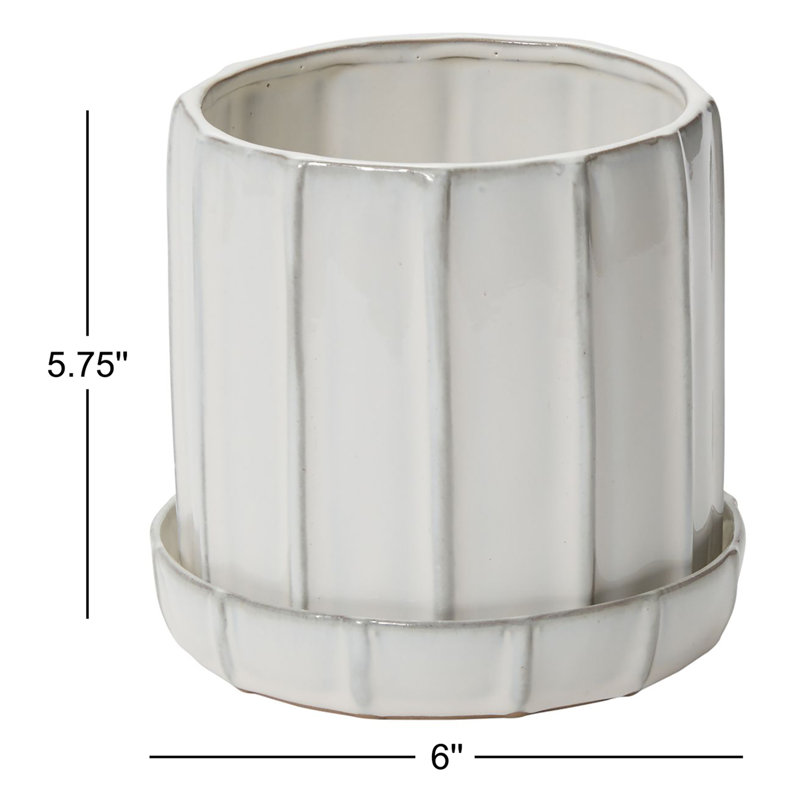 Pot de fleurs en céramique Kinsler, H 5,75 po x l 6 po x P 6 po