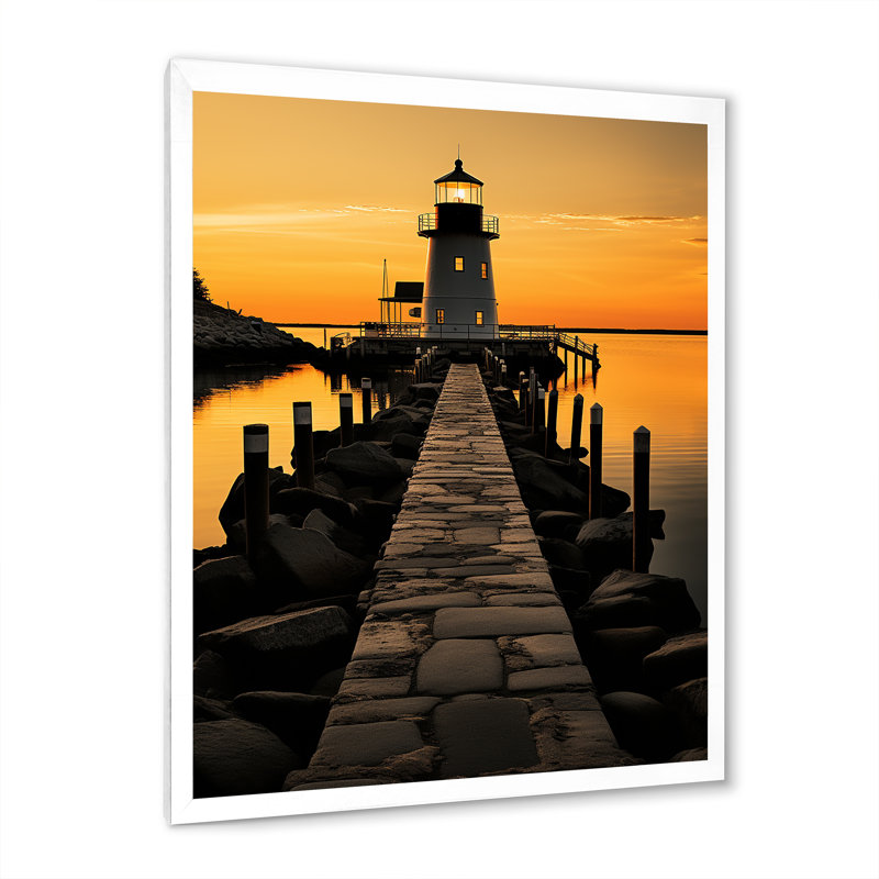 Port Maritime Solace II - Imprimé, H 32 po x l 16 po x P 1 po, Cadre photo blanc