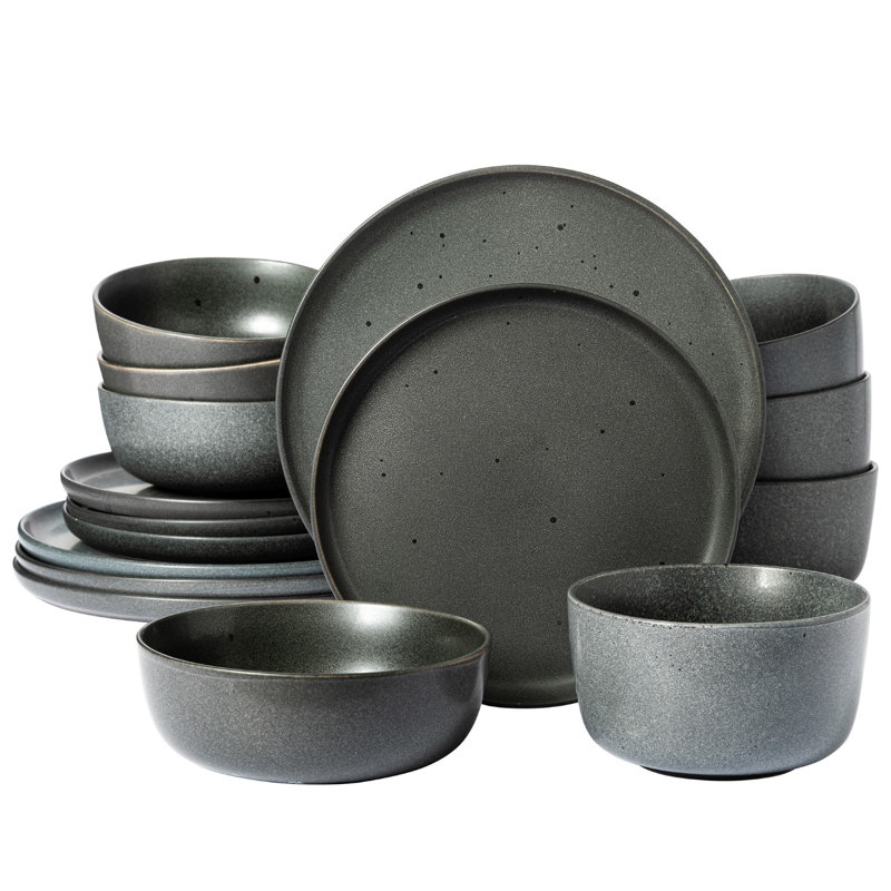 Service de table 16 pièces Gibson Elite James, Gris truffe