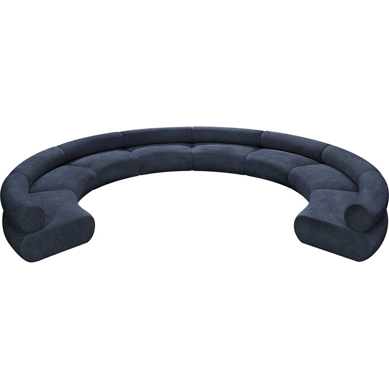 Bale 202" Upholstered Sectional, Navy Chenille Fabric