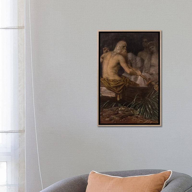 Charon - ABQ16, H 26 po x l 18 po, Impression sur toile flottante sans passe-partout, Beige