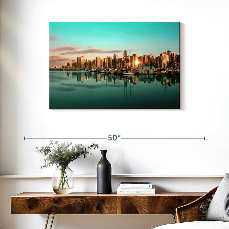 Nicci Vancouver Skyline At Sunset, 24" H x 36" W