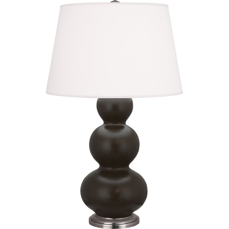 Triple Gourd Table Lamp, Antique Silver, Matte Lily