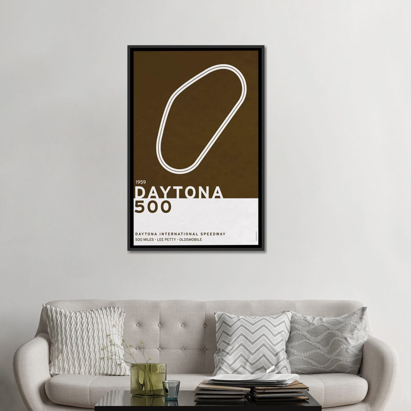 Chungkong' 1959 daytona 500' , impression sur toile, H 26 po x l 18 po x P 1,5 po, Toile avec cadre noir, Pas de tapis
