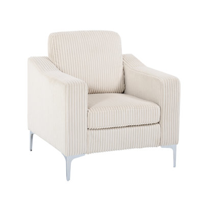 Corduroy Single - Seat Beige Convertible Sectional Armrest Lounge , Robust Build And Quick Setup With , Construction Easy