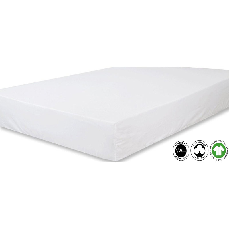 Drap-housse 100% coton 300 fils 300 fils, Blanc, Grand