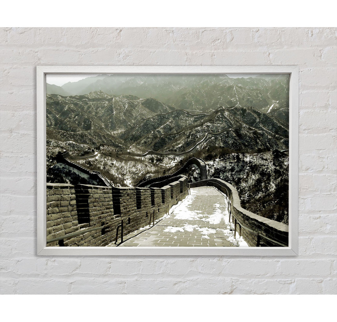 Die Chinesische Mauer in Sepia - Druck