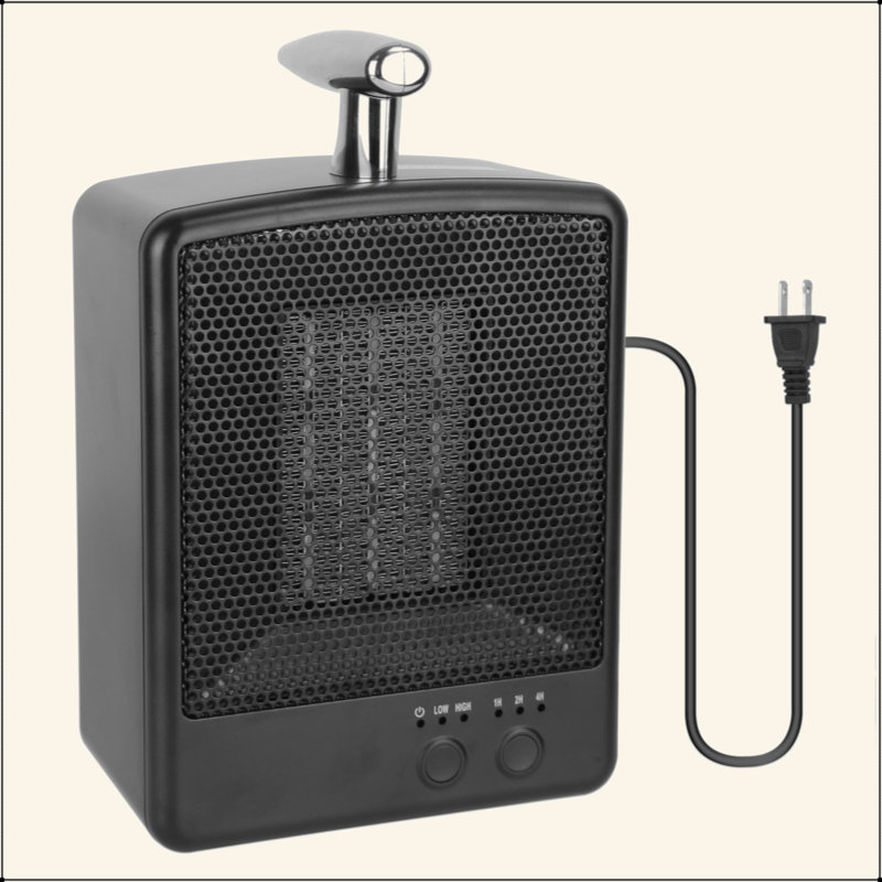 Ventilateur personnel portatif électrique 1000W avec protection contre la surchauffe et température réglable en céramique pour bureau de chambre à coucher