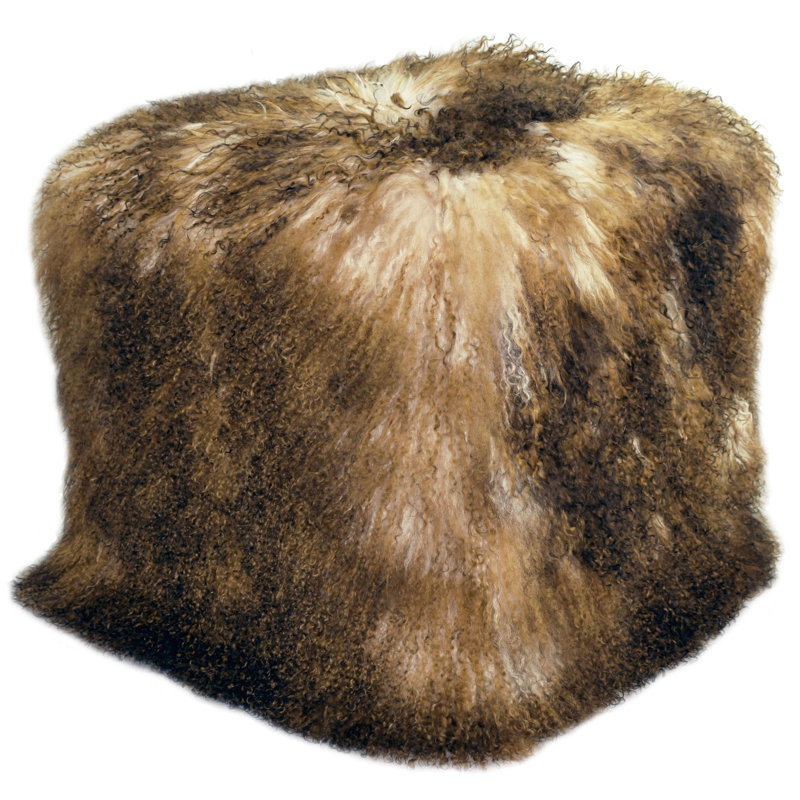 Tibetan Square Pouf, Dark Brown 