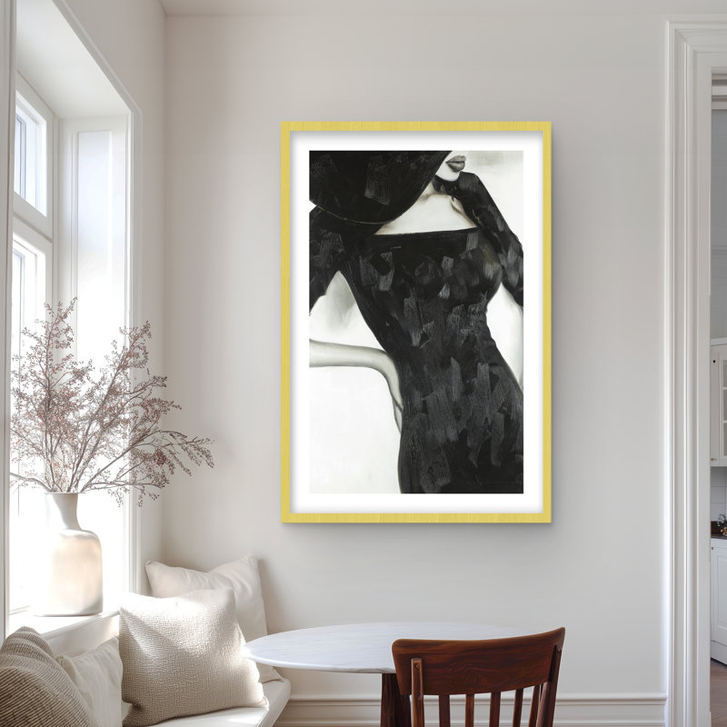Belle femme classique - décor encadré noir mat