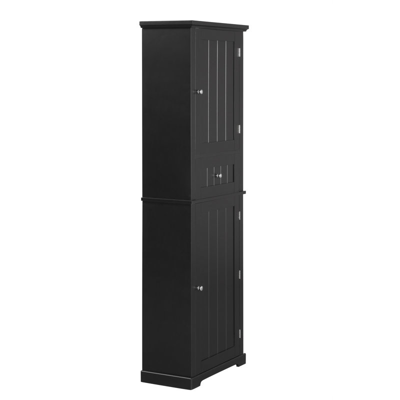 Armoire à linge standard autoportante Emmarie, Noir