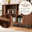 Buffet Boho avec portes coulissantes, buffet de rangement Curvy Edge
