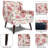 Jaqueze Upholstered Pattern White Linen Blend Tufted Wide Back Armchair with Solid Wood Leg-1447428286