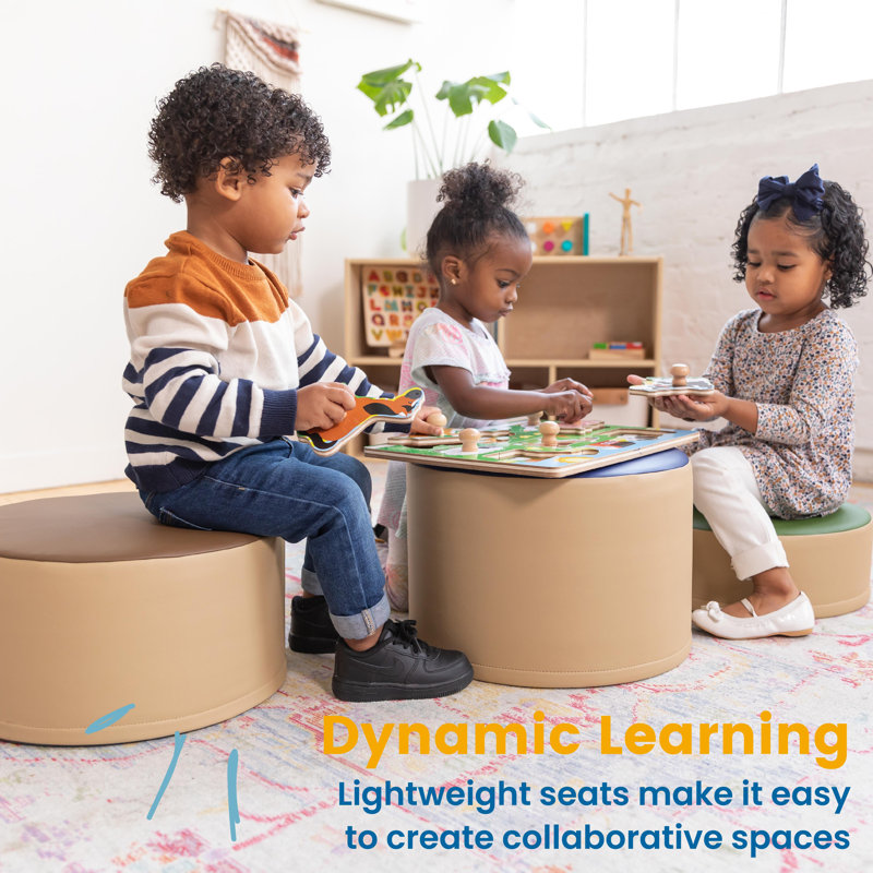 SoftZone Earthtone Foam Stump Stool Set, 3-Piece