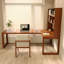 Bureau rectangulaire en bois massif brun noisette-108954487-108954486