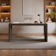 Saddle Leather Wrapped Desk with Smart Socket