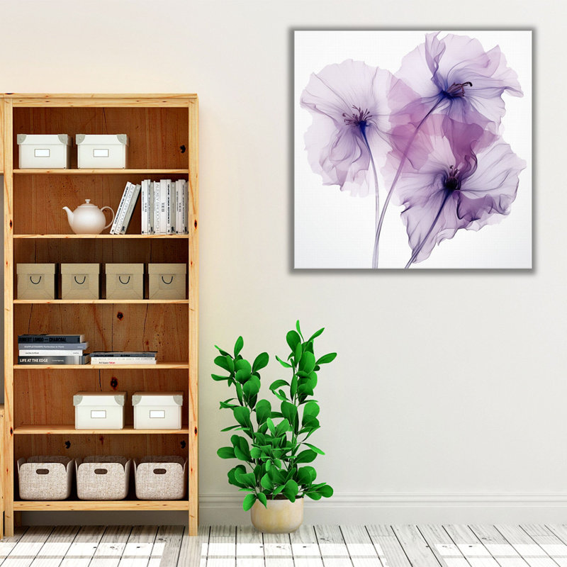 Graceful mauve pétale - impression, H 12 po x l 12 po, Cadre flottant blanc